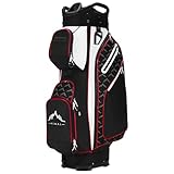 UNIHIMAL 14 Way Golf Cart Bag Featuring Full-Length Divider Top and Multiple Pockets, Golf Bag for Men with Handles and Rain Cover (Black-White)