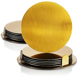 Com-four 14-teiliges Untersetzer-Set Gold
