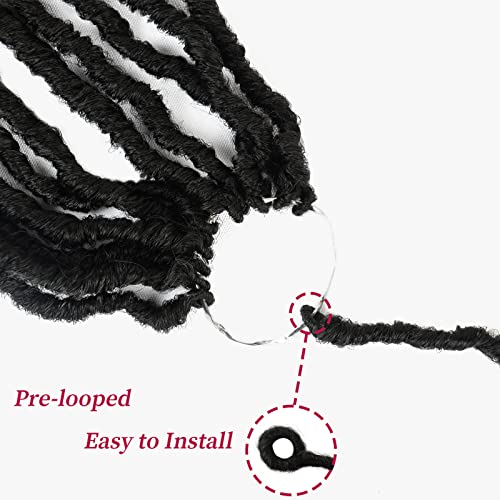 Medo 7Packs New Faux Locs 24 Inch Crochet Hair Soft Locs Curly Wavy Pre-Looped Faux Locs Goddess Synthetic Fiber Hair Extensions (24Inch,1B) #TOP5