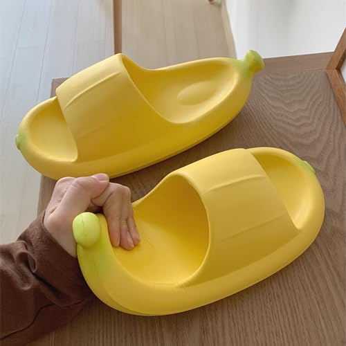 XIXITIAO Banana Sandals Slides, Open Toe Funny Cloud Slides, Summer Shower Beach Slippers3