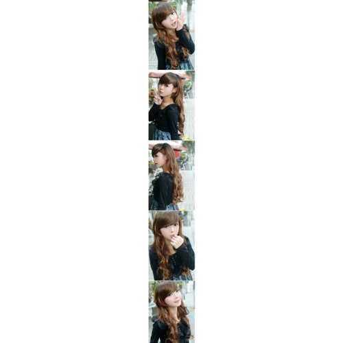 Vktech Width 25cm Lady Sexy Stylish Long Curl Wavy Clip-on Hair Extension (Light Brown)