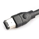 PASOW FireWire 800 do 400 9 do 6-pinowy kabel (9-pinowy 6-pinowy) 6FT, IEEE 1394 Firewire 800 9-pinowy/6-pinowy kabel 6 stóp (9-pinowy do 6 pinów)
