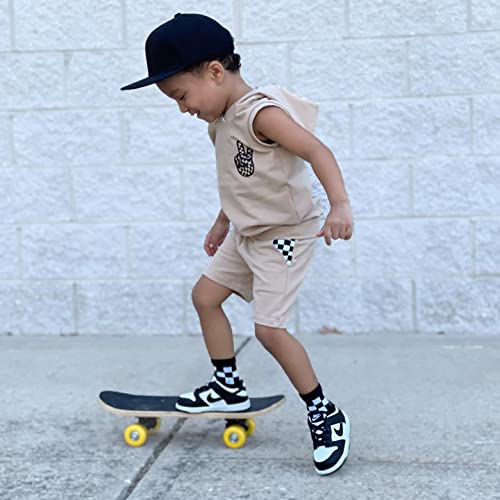 Ledy Champswiin Summer Toddler Boy Clothes Set, Cotton Baby Boy Outfits Hooded Tank Tops and Shorts3