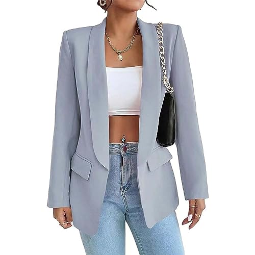 Women's Casual Blazer Jackets Suit Long Sleeve Lapel Open Front Business Office Blazer Jacket Work Suit
