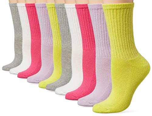 Amazon Essentials Women's 10-Pack Cotton Lightly Cushioned Crew Socks