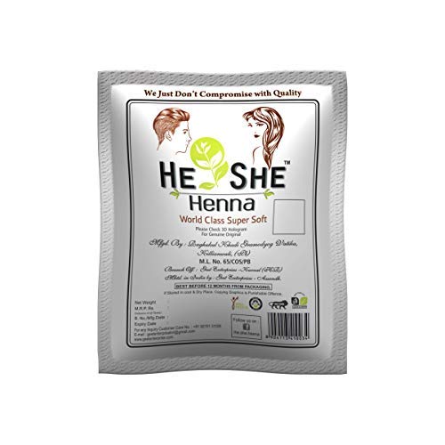 Image of HE SHE HENNA WHITE POUCH HAIR COLOUR 40 GM (NATURAL BLACK) 4 PCS SET