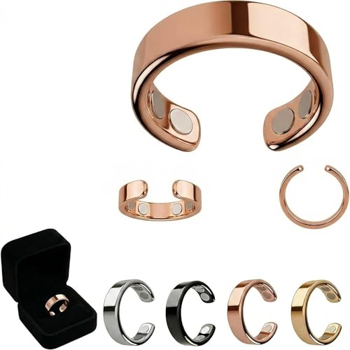 AAFGVC Neovolta VitalRing zum Abnehmen - Akkupressurring Damen mit Magneten für Schlafqualität und Hormonelle Balance Natürlicher Begleiter in den Wechseljahren (Roségold)