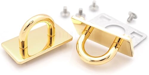 CRAFTMEMORE 2 juegos de placa rectangular con anillo en D de 58 pulgadas con conector de puente de rosca para bolso, collar decorativo, gargantilla