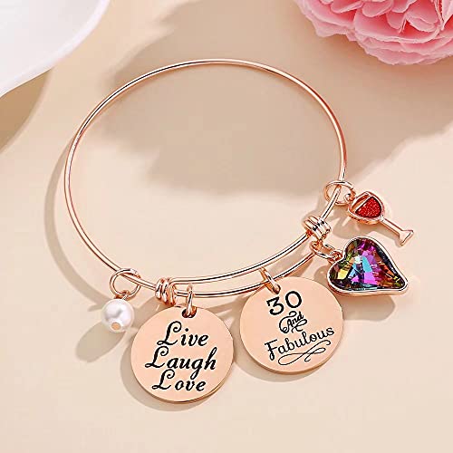 Image of Ursteel Birthday Gifts for Women Girls Bracelet, Birthday Charm Bracelets 10th 20th 30th 40th 50th 60th 70th 80th 90th Birthday Gift for Daughter, Sister, Friend, Teen Girls, Mom, Grandma