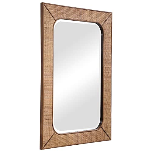 Uttermost Tahiti Warm Maple Satin 28" X 42" Wall Mirror #TOP1