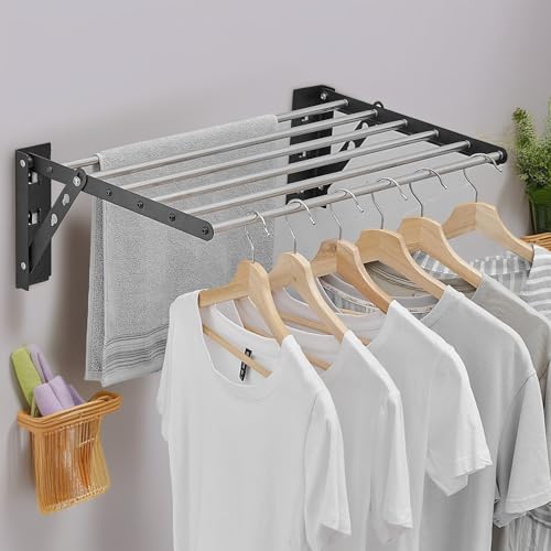 Étendoir à linge mural 60 cm extensible pour salle de bain et piscine - 2