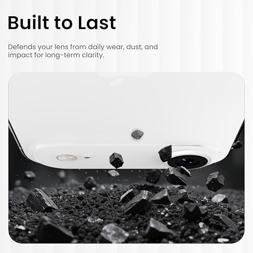 Image of CASEGEAR Clear Pro Camera Lens Protector Compatible With iPhone Air | HD Clarity | Scratch Resistant | Complete Coverage | Easy Installation | Silver