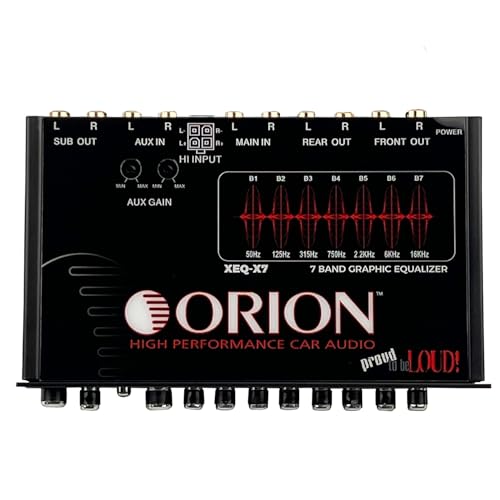 image for Orion XEQ-X7 7-Band Graphic Equalizer with Front 3.5mm AUX Input – H