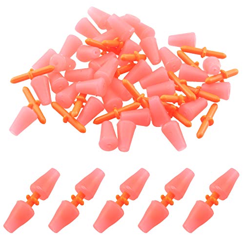 WHYHKJ 50pcs Fishing Bobber Stopper Cara Rod Bobber Float Stoppers Fishing Accessories Fishing Equipment Fishing Tackle, Orange