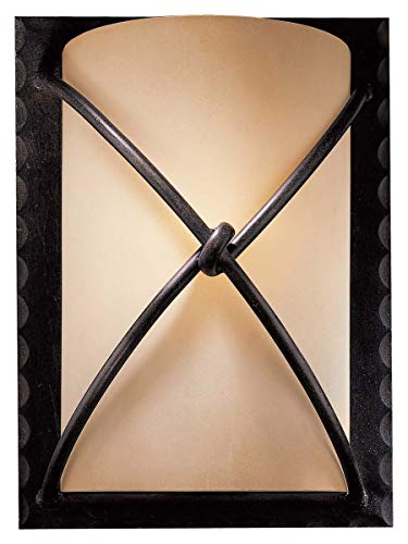 Minka Lavery Wall Sconce Lighting 1972-138, Aspen II Glass Damp Bath Vanity Fixture, 1 Light, 100 Watts, Bronze
