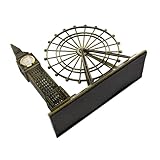 Homoyoyo Adorno de Aleación Reloj la Torre y Noria de Londres, Figura Decorativa en Color Bronce Envejecido, Recuerdo Turístico para Hogar y Oficina, Decoración Coleccionable del Reino