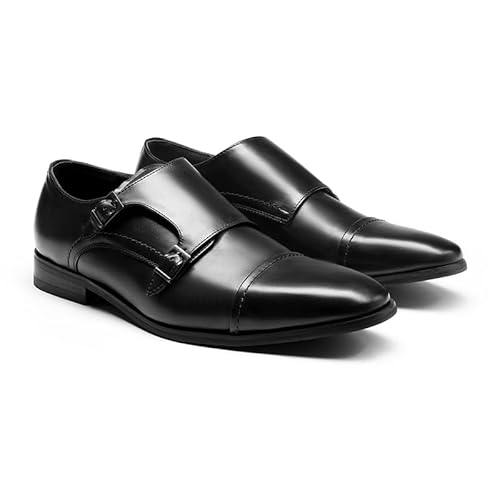 Bruno Marc Bruno Marc Men's Dress Loafer Shoes Monk Strap Slip On Loafers,Size 12W,Black,HUTCHINGSONWIDE_2