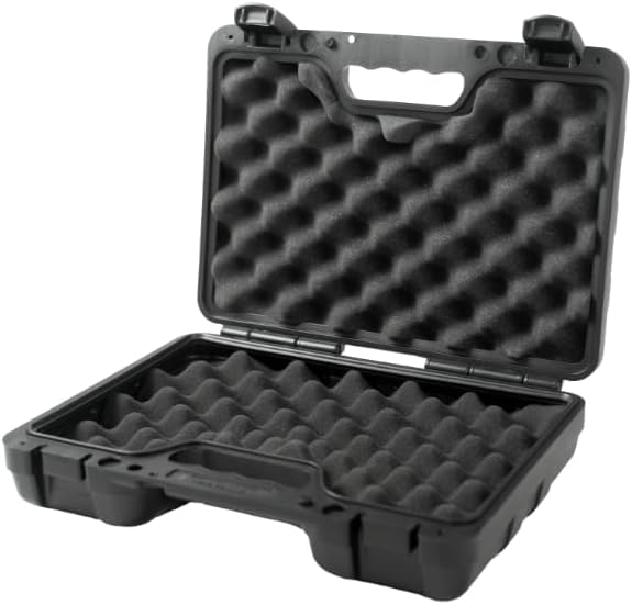 PAK Gun 13-inch Hard Gun Case for Pistols – Weather-Resistant HDPE Shell – Lockable Tabs – Protective Foam – 13.5 x 10 x 3.5 in – Made in USA