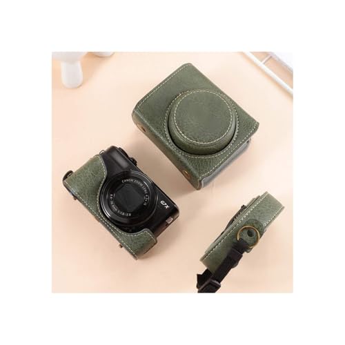 �Ή�/�݊������� PowerShot G7 X Mark III / G7 X II �J�����P�[�X PU���U�[ �V�����_�[�X�g���b�v�t�� �ϏՌ� �h�o �L�Y�h�~ �y��(�O���[��)