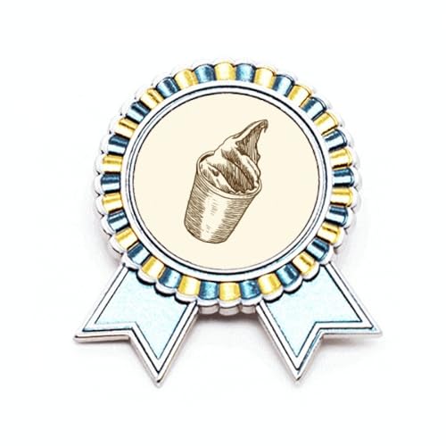 Broche tasse à esquisser marron en métal taille M pour accessoire de mode