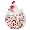 Amosfun Ceramic Hen Storage Jar Fall Party Decoration Thanksgiving Christmas Party Storage for Snacks Chips 6 x 6 x 7 Inch