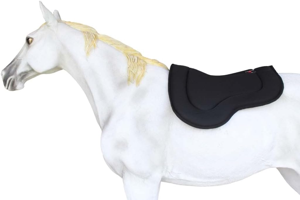 Horse English Western 27"x19" Endurance Contoured Neoprene Treeless Saddle Pad Black 39189