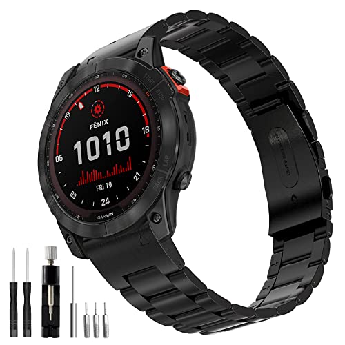 Bracelet Fenix 7X en acier inoxydable 26mm pour Garmin Fenix 8 51mm et Enduro