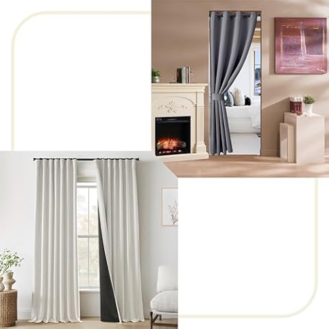 PANELSBURG Winter Cream Thermal Insulated Curtains for Door & Window Cover
