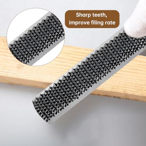 Image of Pilarmuture 8in 4 Way Wood Rasp File,High Hardness Woodworking Rasp,Professional Carbon Steel Wood Rasp for Woodworking,Multifunctional Hand File for Wood,Metal,Leather