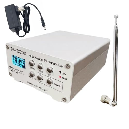 Analog TV Transmitter with J-Type Telescopic Antenna VHF/5-12 UHF/13-68 Channels HD HDMI Analog CVBS Input Clear Sound