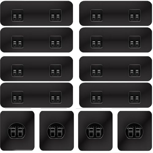 Black Shower Caddy Adhesive Replacemen Strong Adhesive Hooks for Shower Caddy, No Drilling Required, Waterproof Adhesive Strips for Bathroom Shelves, Soap Holders, and Kitchen Racks
