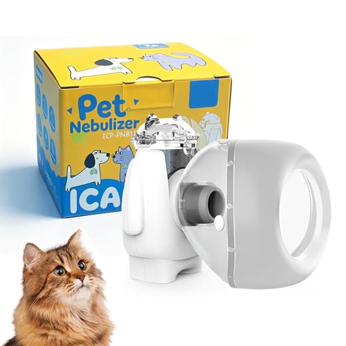STARSUM Portable Cat Inhaler with Cat Mask Low Noise Compact Design 8 ml Capacity Suitable for Cats & Small Dogs White S Size