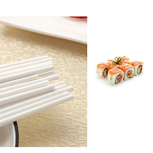 Coffret Cadeau de 2 Paires de Baguettes en Porcelaine réutilisables, Baguettes l antidérapantes, Baguettes Chinoises en Porcelaine Tendre, Baguettes japonaises à Sushi en céramique Blanche 2