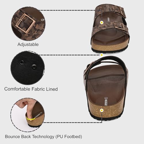 Image of Centrino Men's Berkin-Style Slip-On Sandals | Open Toe Design | Soft PU Footbed | Lightweight & Comfortable | Arch Support | On-Grip Sole | Casual Outdoor Wear (9213)