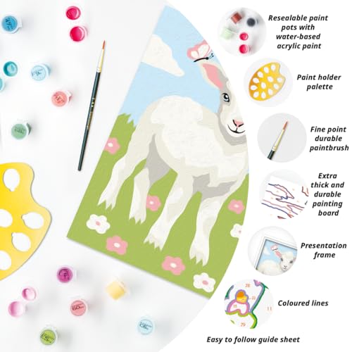 Ravensburger – CreArt Kids 8x12cm – Numéro d'art – Mouton – Kit de Peinture par numéros – Dès 7 Ans – 12023215