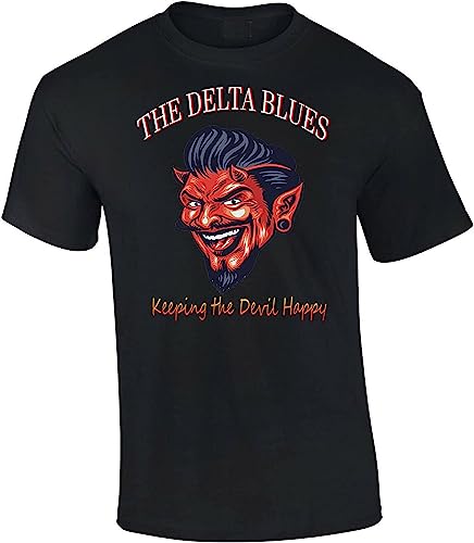 Photo de CHENLIAA The Delta Blues Men's T-Shirt Robert Johnson The Devil's Music Design Black T-Shirts à Manches Courtes(Medium)