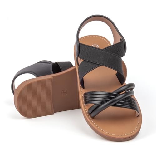 Image of Toddler Girls Sandals Little Girl Summer Flat Sandal Baby Open Toe Outdoor Beach Holiday Dress Shoes