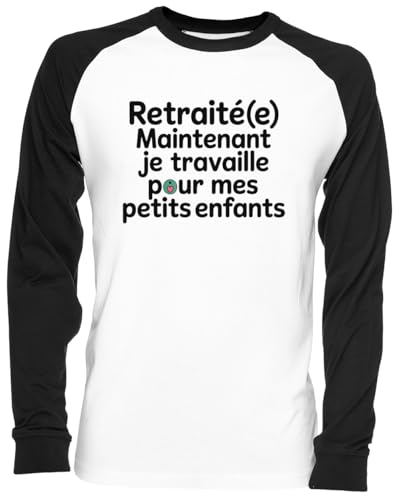 Retraité(E) Maintenant Je Travaille Pour Blance Camiseta De Béisbol Unisex White Baseball tee Tshirt Unisex