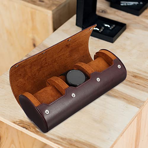 TEHAUX Assista Roll 3 Slot Premium PU Couro de Viagem Roll Case de Rolo de Rolagem Portátil Portátil