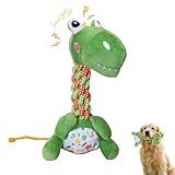 Picture of DSUMD Knots Twists Dog Toy, Squeaky Rope Chew Toy for Small & Medium Dogs, Indestructible Tug of War Toy for Aggressive Chewers & Puppies, Dental Chew Toys to Clean Teeth & Relieve Boredom (Dinosaur)