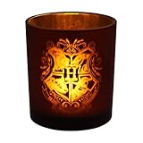 Juego de portavelas: este portavelas de cristal semitransparente de color burdeos está decorado en el interior con un rico color dorado que refleja el brillo de la vela de té incluida a pilas