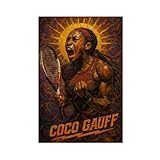 ZYGNBHL Póster de lienzo con diseño de jugador de tenis famoso Coco_Gauff, arte de pared, dormitorio, oficina, habitación, regalo, sin marco, 40,6 x 61 cm