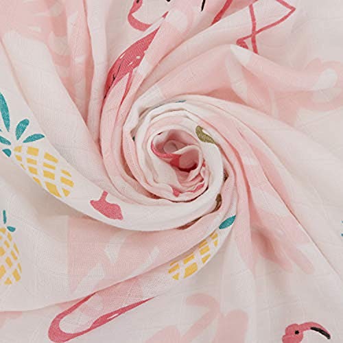 Image of Kassy Pop Printed 6 Layer Bamboo Muslin Blanket Cum Swaddling Towel for Baby, Toddlers | 70% Bamboo, 30% Cotton | AC Quilt, Multi-Purpose Blanket | Toxin Free | 110cm x 110cm (Ostrich Print)