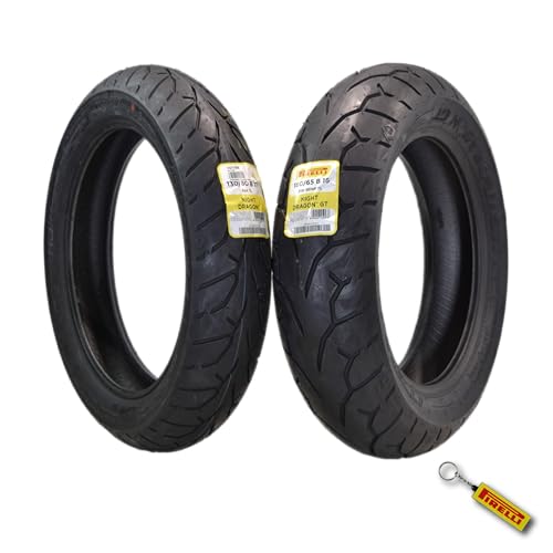 Pirelli Night Dragon Tire Set: 130/80B17 M/C 65H TL Front & 180/65B16 M/C 81H REINFTL Rear Cruiser Motorcycle Tires - Superior Traction & Handling for High-Performance Cruisers with Keychain