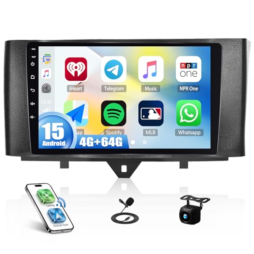 Autoradio Android 15 CAMECHO Smart W451, Écran Tactile GPS Bluetooth de 9 Pouces