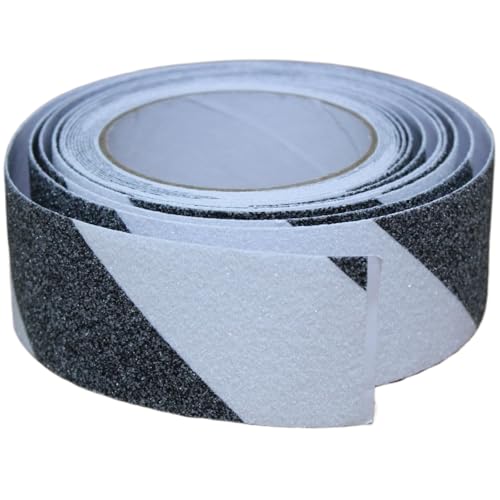 Image of Anti Slip Tape 2 Inch Wide, Waterproof Grip Adhesive Heavy Duty High Traction Friction for Indoor /Outdoor Steps (17 Ft /Black-White).
