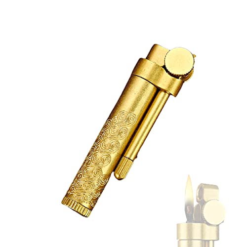 Briquet briquet en laiton rétro avec mécanisme à meule et carburant kérosène rechargeable