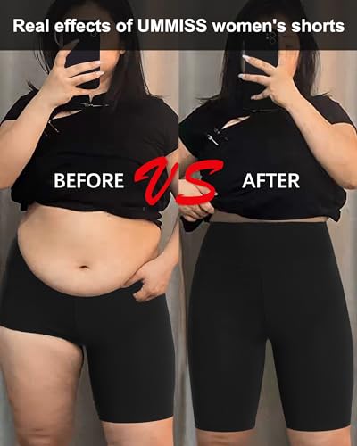 UMMISS Cotton Boy Shorts Underwear for Women High Waisted Biker Shorts Tummy Control Boxer Briefs Pack3