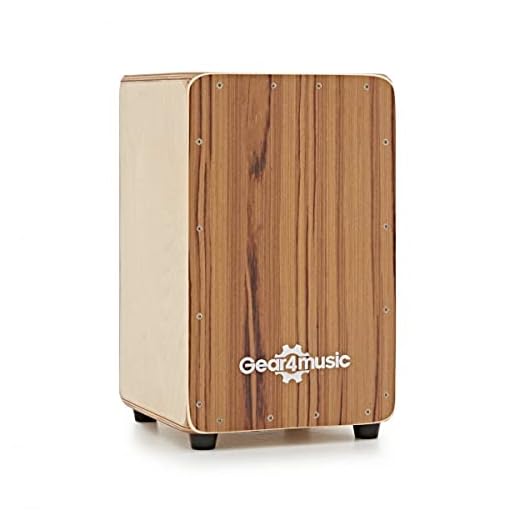 Compacto Cajon de Gear4music con cojín de asiento y Funda de Transporte Teca