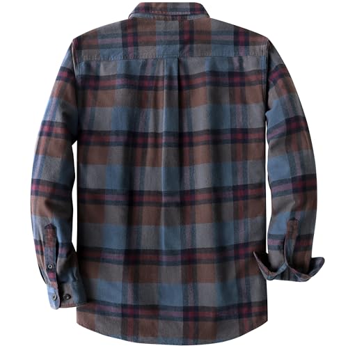 Dubinik®Mens Flannel Shirts Long Sleeve Flannel Shirt for Men Warm Casual Soft Cotton Button Down Plaid Mens Flannel Shirt2